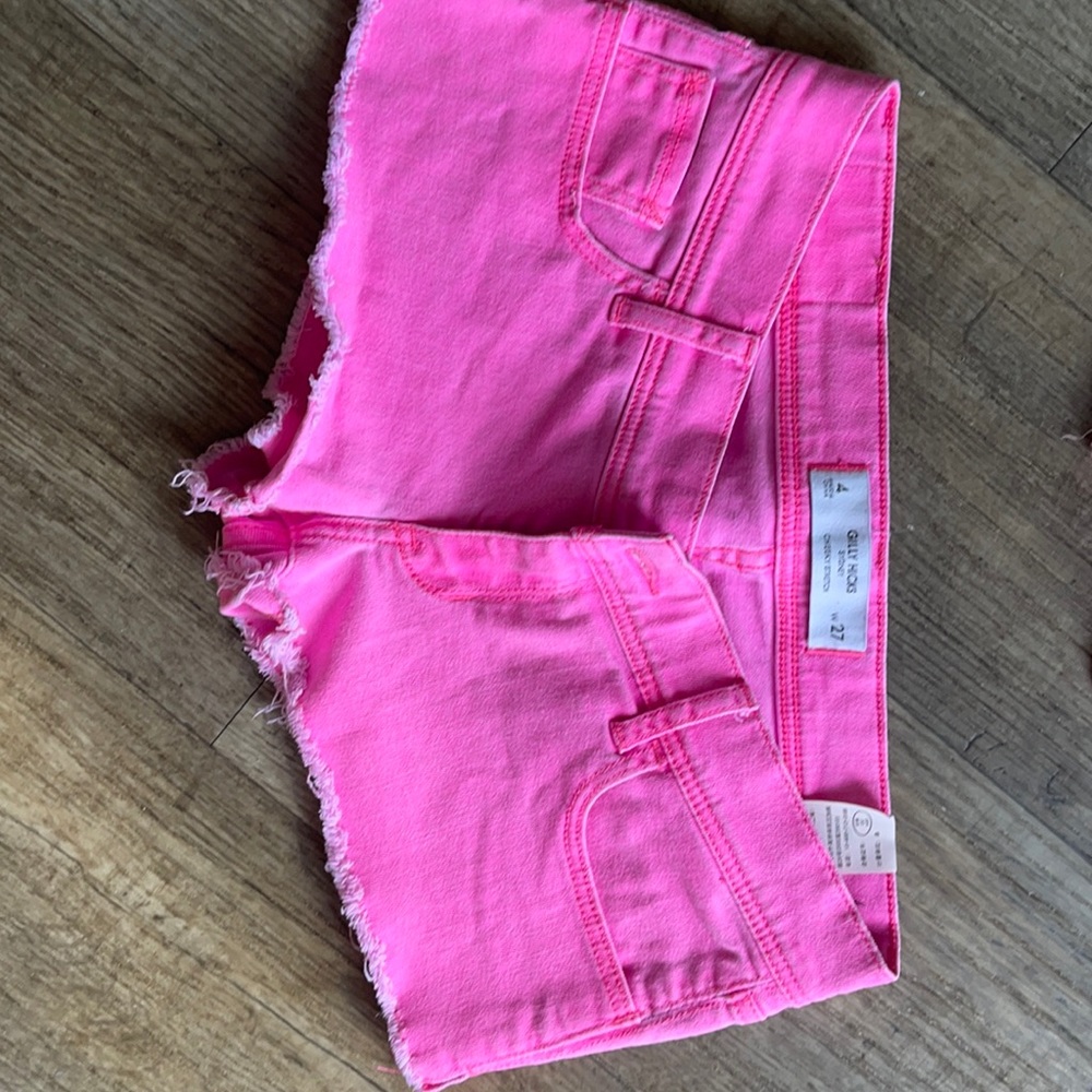 Hot pink jean shorts stretchy